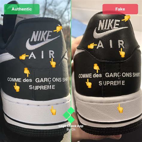 supreme cdg nike air force fake